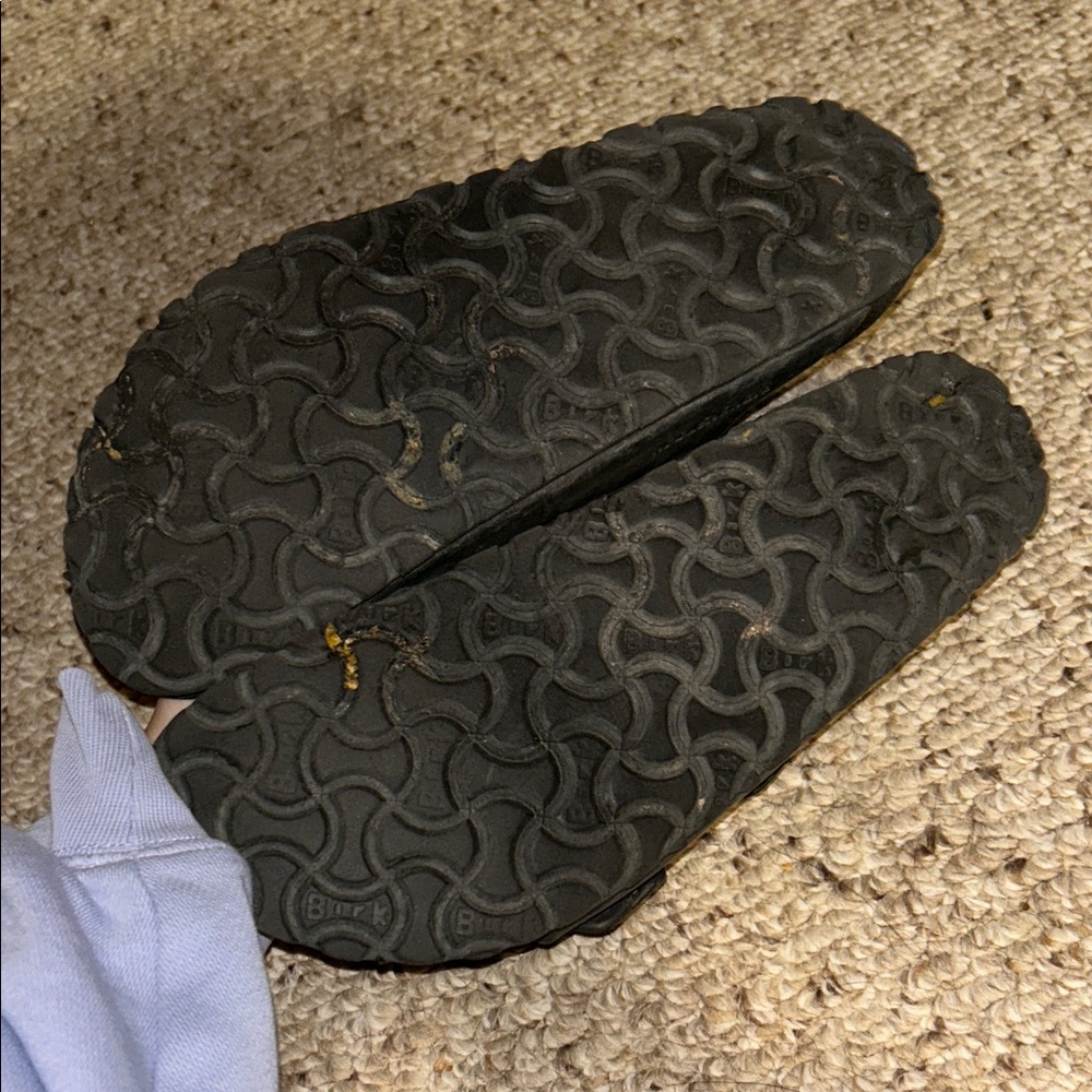 Black Sandals Birkenstocks rubber feeling fabric size39 - Picture 5 of 5